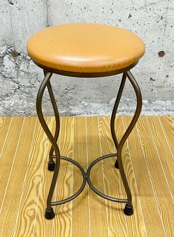 レトロ アイアンチェア チェア アイアン 椅子 イス スツール アイアン脚 丸椅子 丸形 飾り椅子 アンティーク風 鉄 家具 