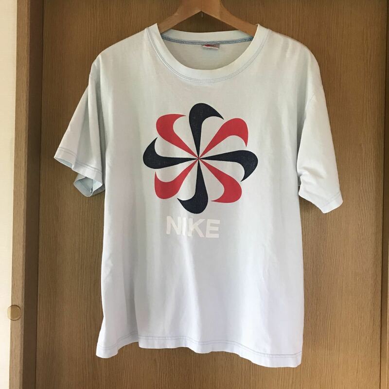 90s NIKE 風車 Ｔシャツ ビンテージ オリジナル / ゴツナイキ 筆記体 カマボコ マラソン サイズ不明 Mくらい