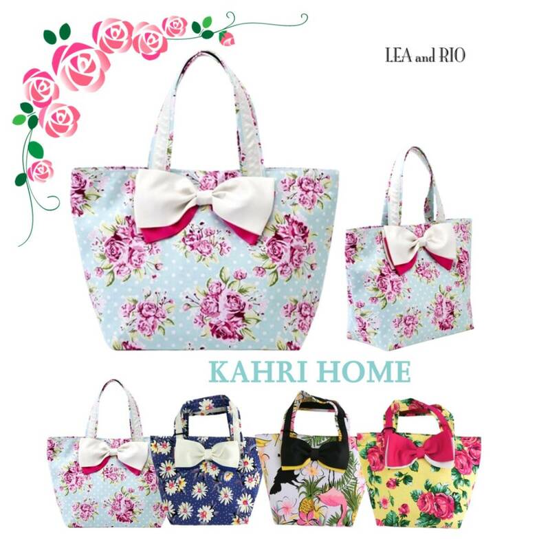 KAHRI HOME - カーリ ホーム kbl8 kbl15 kbl17 kbl18トートバッグ 雑貨 おしゃれ 大人カワイイ 花柄 りぼん リボン ラージサイズ