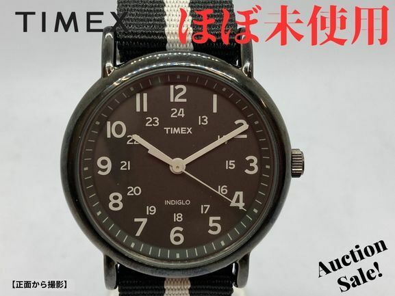 【可動品/未使用】 TIMEX タイメックス 腕時計 T2N889 クオーツ 文字盤ブラック色 専用箱付属