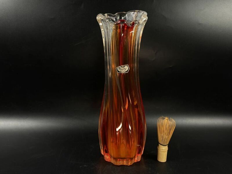 【福蔵】花器 ガラス花瓶 ガラス工芸 インテリア 高35.3cm