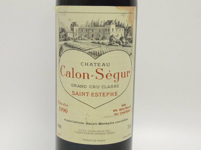 漏れ跡・コルク低下★★Chateau Calon-Segur シャトー・カロン・セギュール 1990年 750ml/13%★AKA82922