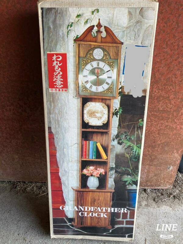 木製アンティーク 柱時計 大型　新品未使用品※組み立て式・作動未確認・大型時計・置き時計