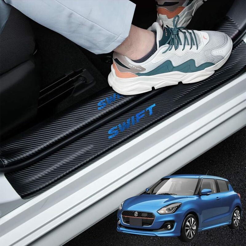 GOODGOODCAR 最新 Swift サイドステップガード スカッフプレートSwift全系適用 Swift 内装パーツ 金箔技術 金メッキ技術 内装アクセサリー 