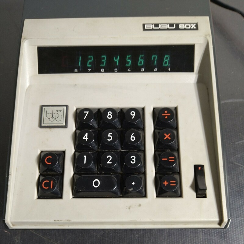 HS019.型番:80X.0319.電子式卓上 計算機.bubu. 昭和レトロ.作動確認済.本体のみ.ジャンク