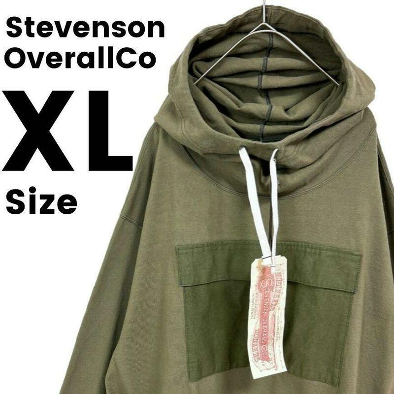 極美品タグ付★XL★StevensonOverallCo.スティーブンソンオーバーオール アノラックパーカーリメイクポケットAnorak Vintage Fabric Pocket