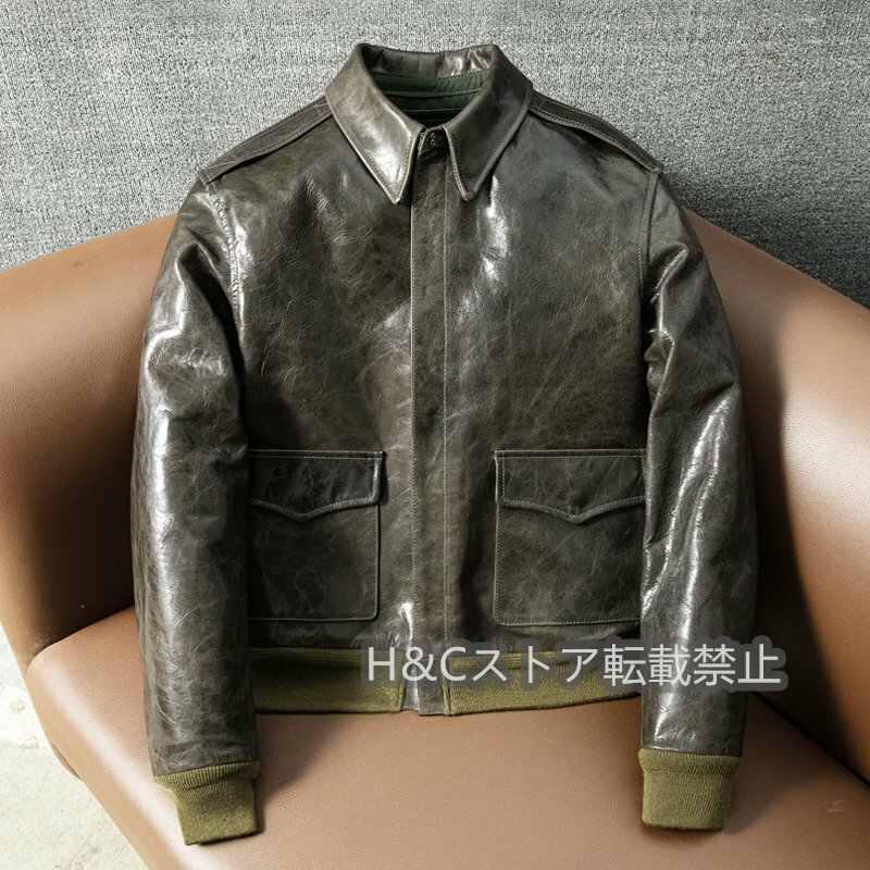 A2フライトジャケット メンズ ミリタリージャケット 空軍 タンニン鞣し羊革　本革　革ジャン　秋冬 Ｓ~4ＸＬ