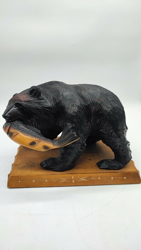 木彫りの熊 置物 インテリア 民芸品 工芸品 木彫 熊