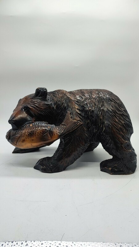木彫りの熊 置物 インテリア 熊 木彫 工芸品