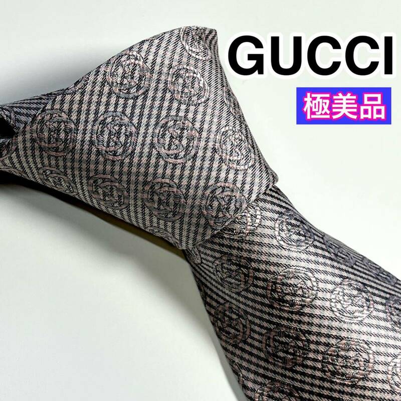 極美品 GUCCI グッチ ネクタイ 高級シルク　GG柄