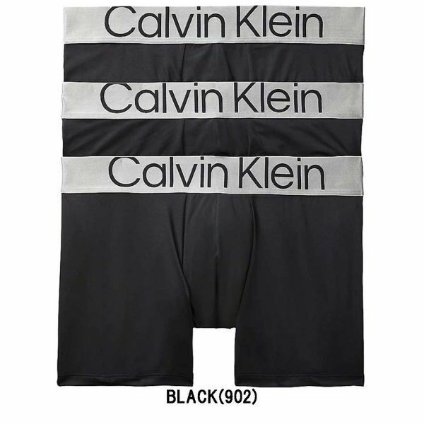 ※訳あり◆アウトレット Calvin Klein(カルバンクライン)ck ボクサーパンツ 3枚セット Reconsidered Steel NB3075 BLACK(902) Lサイズ★9