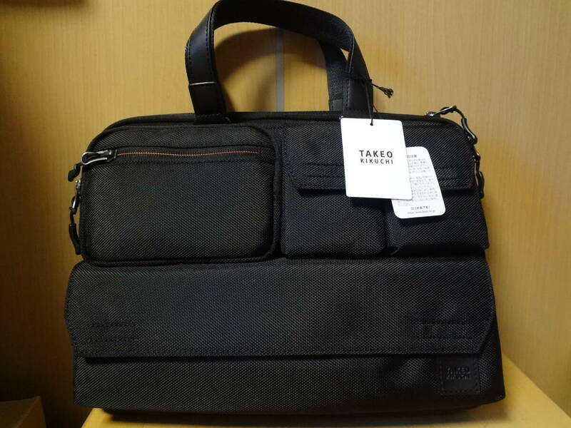 【未使用】TAKEO KIKUCHI タケオキクチ PCバッグ ブラック 301166 多機能ポケット 13.3インチ バッグインバッグ クラッチバッグ