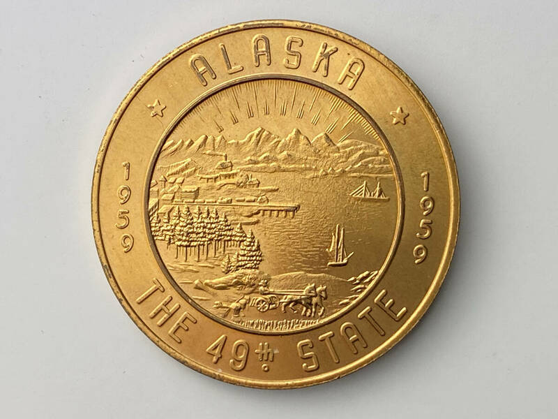 記念コイン　アラスカ　ALASKA　アメリカ　第49州誕生　1959年　1ドル　「2608」