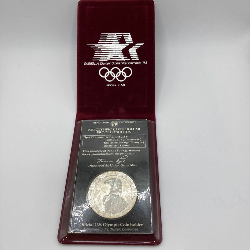 △【T-2】1983年 ロサンゼルスオリンピック 記念硬貨 1ドル銀貨 プルーフ貨幣 コイン シルバー SV900 SILVER ONE DOLLAR