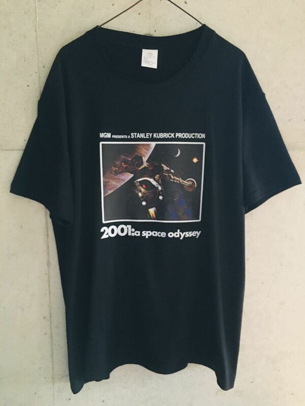 【美品★メンズXL★送料無料！】2001年宇宙の旅 Tシャツ 半袖 ブラック コットン100% SF映画 スタンリー キューブリックオーバーサイズ Tee
