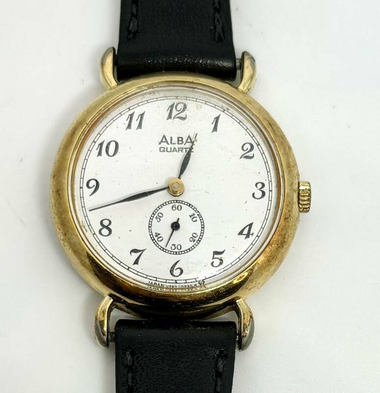 セイコー ALBA レディース腕時計 電池交換済み スモールセコンド スモセコ ゴールドカラー