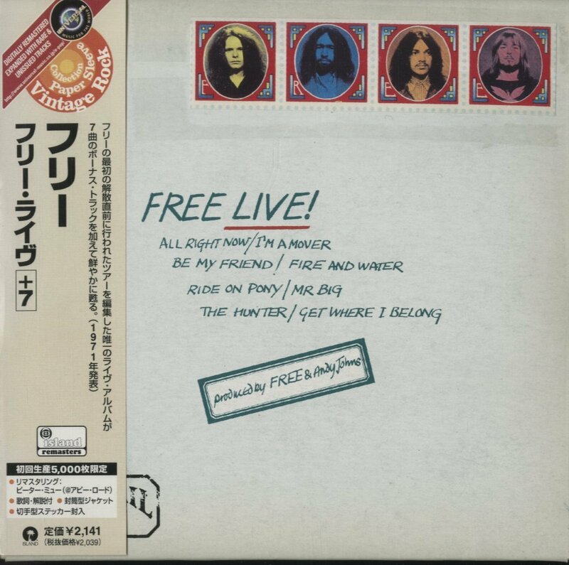 CD/ FREE / FREE LIVE! フリー・ライヴ+7 / フリー / 国内盤 紙ジャケ 帯付 UICY-9201 40309M