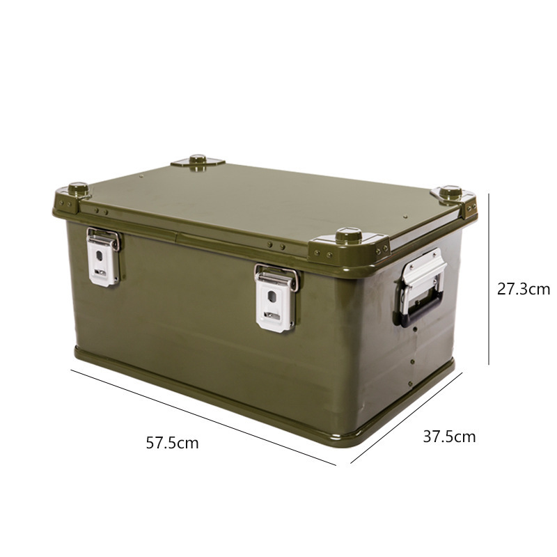 アルミ コンテナボックス 50Ｌ スタッキング アウトドア収納ボックス キャンプ収納箱 （グリーン）