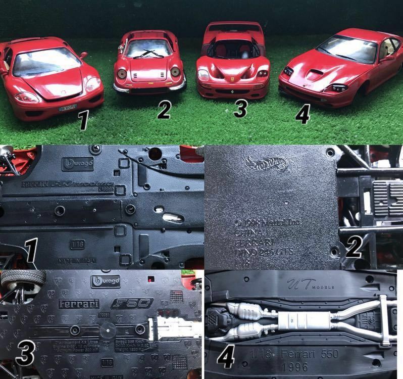 Ferrari 1/18 burago MADE IN ITALY ☆2台／他2台／計4台