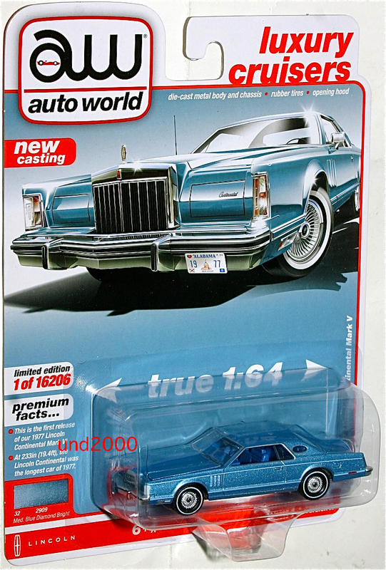 Auto World 1/64 1977 Lincoln Continental Mark V リンカーン コンチネンタル マーク5 ブルー オートワールド Autoworld