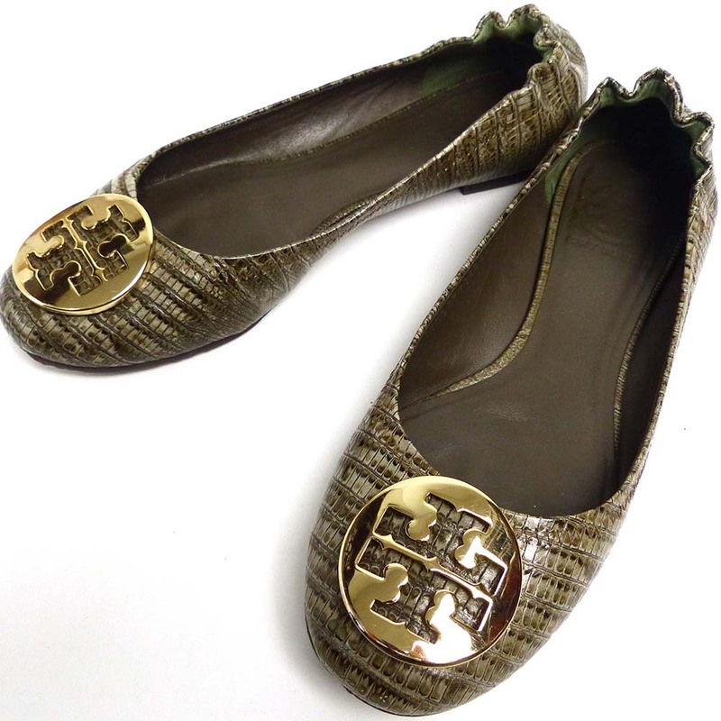 TORY BURCH / トリーバーチ　型押しレザーフラットシューズ / パンプス 6 1/2M(23.5cm相当)( レディース )【中古】16i-1-041