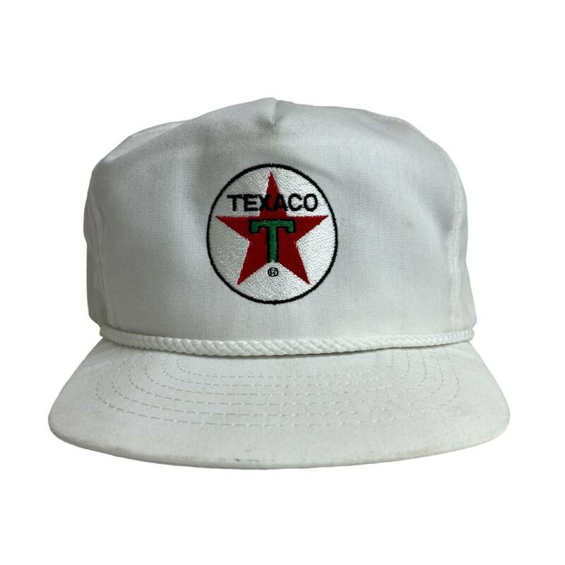【キャップ/帽子】TEXACO(テキサコ) トラッカーキャップ スナップバックキャップ 刺繍ロゴ オイルメーカー ホワイト 白