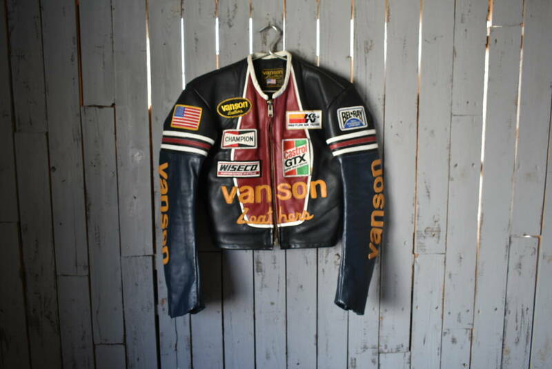 Qm192 Vanson Leather Star Jacket 34 バンソン シングル スター ライダース USA製 talon 