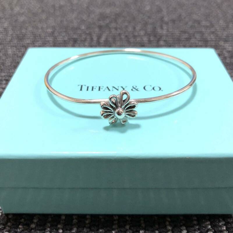 美品【ティファニー】基準内 TIFFANY&Co. バングル デイジー 花モチーフ フラワー シルバー925 ブレスレット 女性用 レディース 送料370円