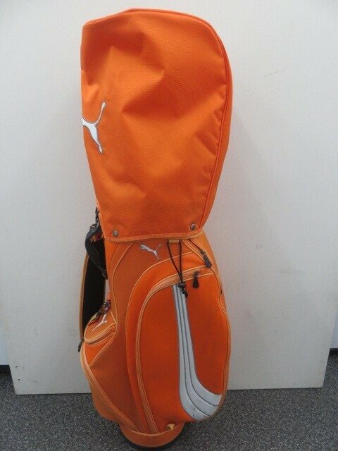 中古 PUMA プーマ リッキーファウラー カラー 合繊 オレンジ白 ゴルフバッグ ゴルフ用品 キャディーバッグ
