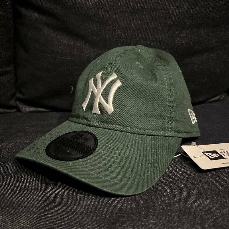 NEW ERA 9TWENTY Cap NY キャップ 帽子 ダークグリーン 13562180 ニューエラ ウォッシュドコットン ヤンキース ベースボール