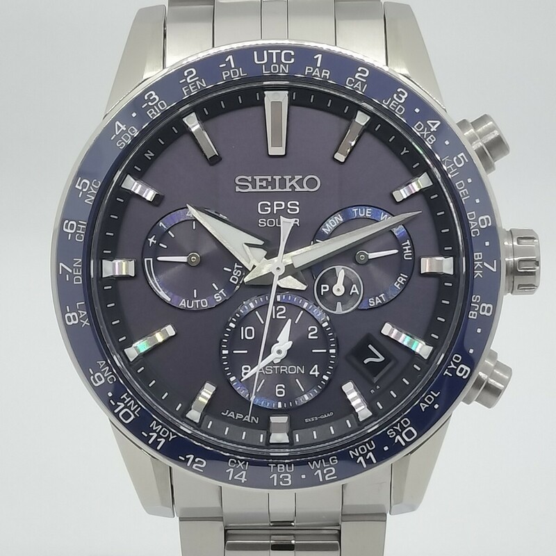 【美品】SEIKO セイコーASTRONアストロン5X53-0AB0ソーラGPSメンズ腕時計