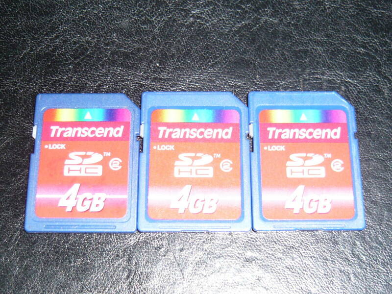 動作保証！Transcend SDHCカード 4GB クラス② 3枚セット
