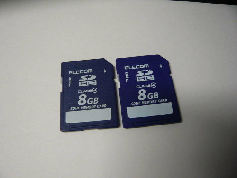 動作保証！ELECOM SDHCカード 8GB クラス④ 2枚セット