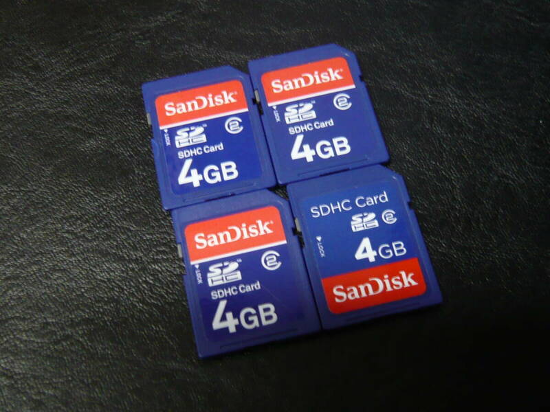 動作保証！SanDisk SDHC 4GB クラス② 4枚セット
