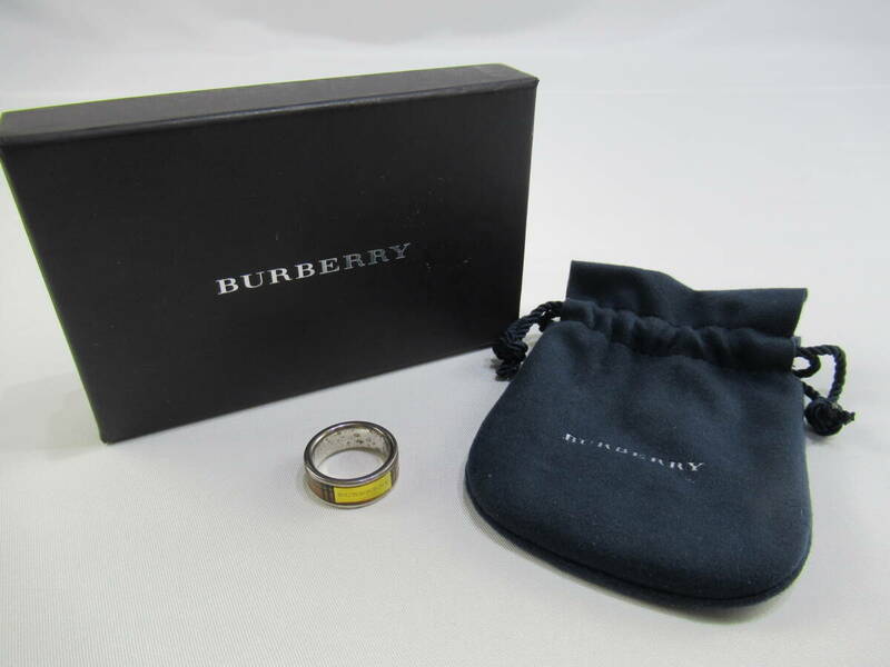 ★パケット発送/同梱不可【B送400円】　97　BURBERRY　バーバリー　指輪　リング　アクセサリー　SILVER刻印　ノバチェック　9号相当