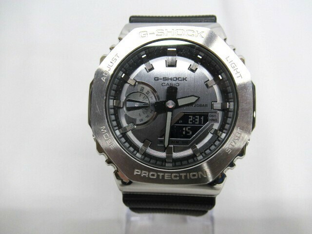 ☆同梱不可【S送900円】　624　CASIO　カシオ　G-SHOCK　GM-2100-1AJF　アナデジ　クオーツ　メンズ　腕時計　動作品　箱付き