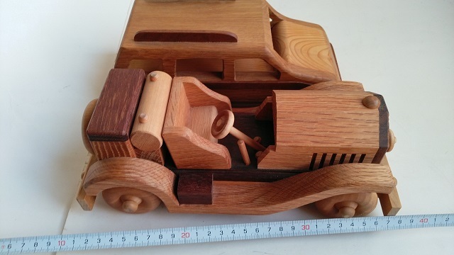 ◇木製・車・クラシックカー・ 置物 ・玩具・ おもちゃ◇中古2台セット