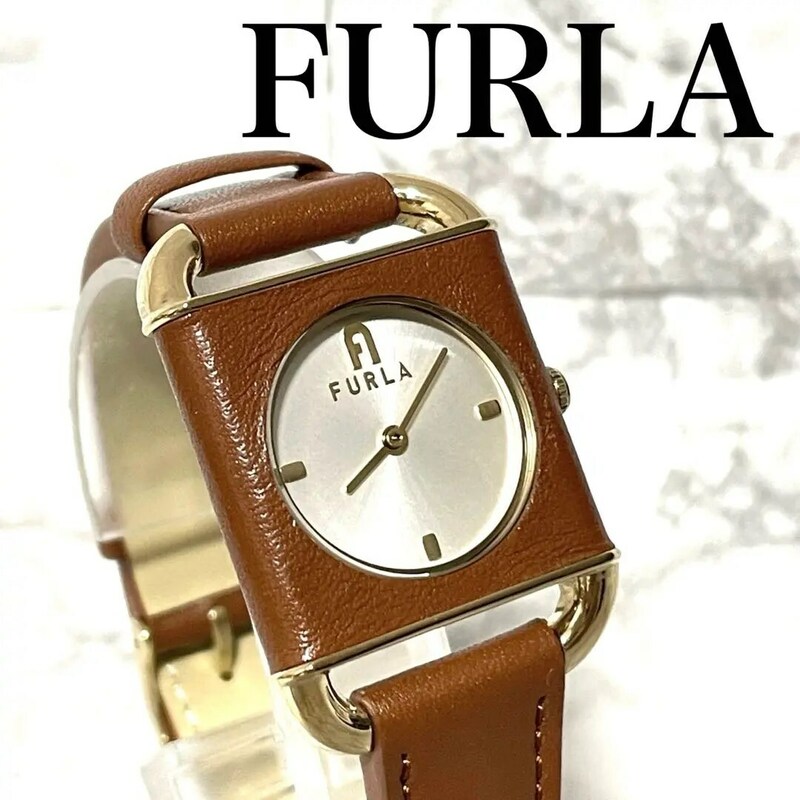 稼動品　美品　FURLA フルラ　アーチロゴ　腕時計　ognac H
