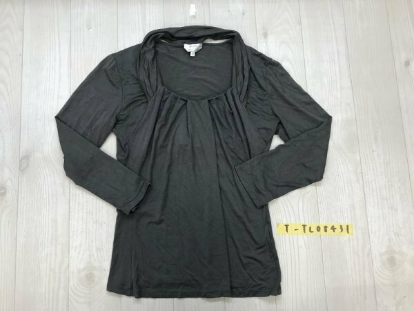 Max Mara マックスマーラ レディース イタリア製 ネックスリット入り ロンT M ダークグレー