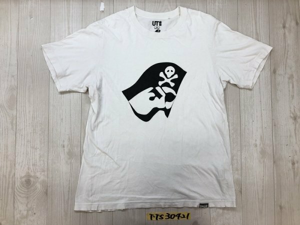 UT UNIQLO ユニクロ × 少年ジャンプ メンズ コラボ ロゴプリント 半袖Tシャツ M 白