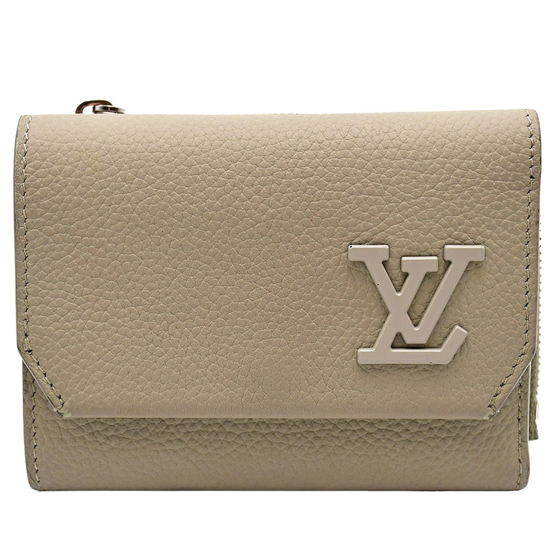 ルイヴィトン LOUIS VUITTON ポルトフォイユ パイロット 三つ折り 財布 M82410 レザー グレー LV アエログラム コンパクト ウォレット 中古