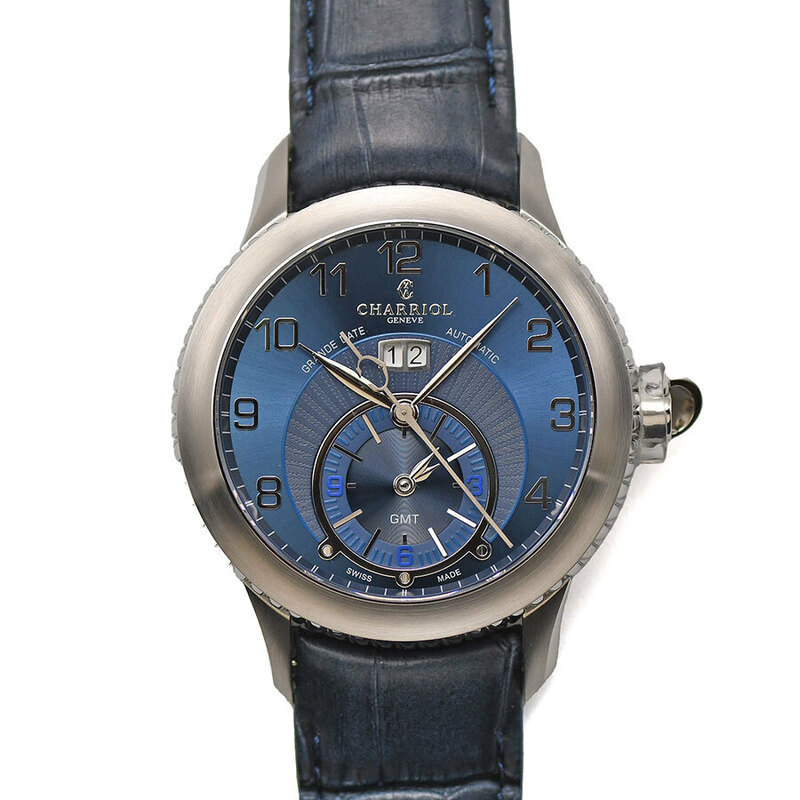 シャリオール CHARRIOL コロンブス グランドデイト GMT オートマティック CO46GMTS.366.004 自動巻 ブルー 青文字盤 メンズ 腕時計 未使用