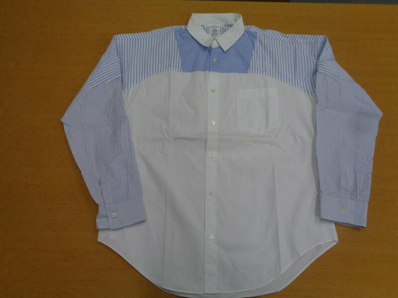  激レア！ COMME des GARCONS SHIRT × VISVIM パッワークシャツ SIZE : L WHITE、袖ストライプ
