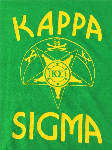 KAPPA SIGMA ＫΣ カッパシグマ オールド Ｔシャツ Ｌ シングルステッチ ステッドマン スカル クロスボーン プリント ＵＳＡ製 アメリカ製
