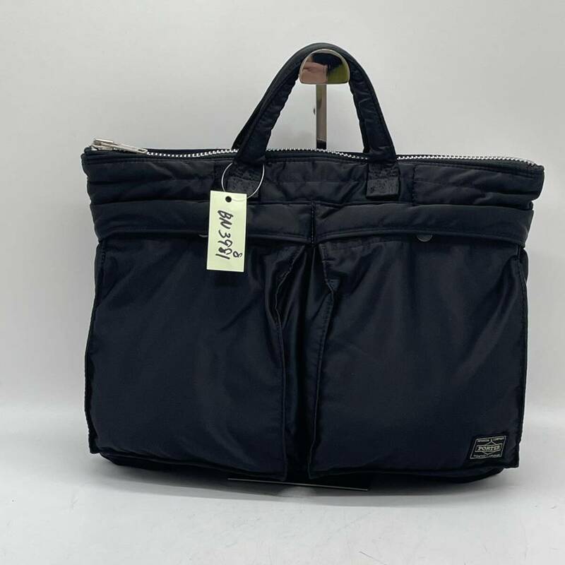 ★BN3981□PORTER ポーター TANKER タンカー SHORT HELMETBAG ショート ヘルメットバッグ トート ブラック 622-78330