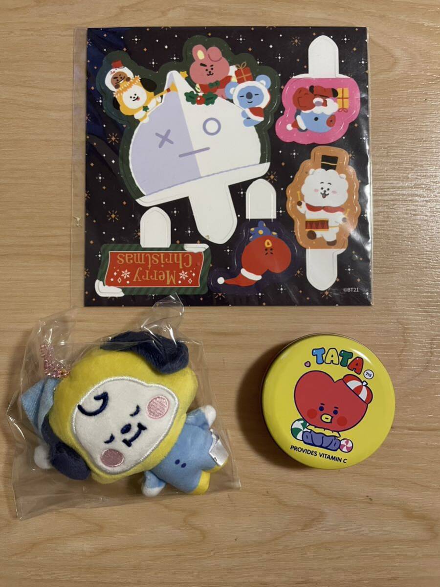 ぬいぐるみ BT21 ミニキャンディー缶 クリスマスケーキ飾り まとめ売り【未使用】