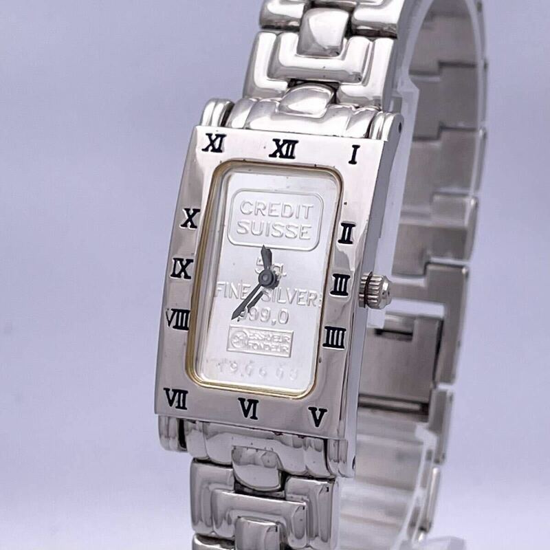 CREDIT SUISSE クレディ スイス INGOT インゴット FINE SILVER 999.0 腕時計 ウォッチ クォーツ quartz 銀 シルバー P141