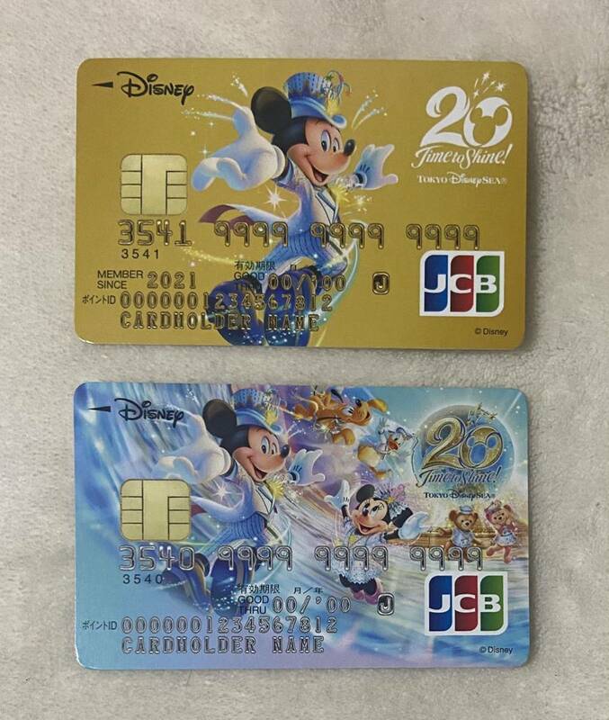 15-20. ディズニー　Disney JCBカード　販促用カード　ディズニーシー20周年　タイムトゥーシャイン　