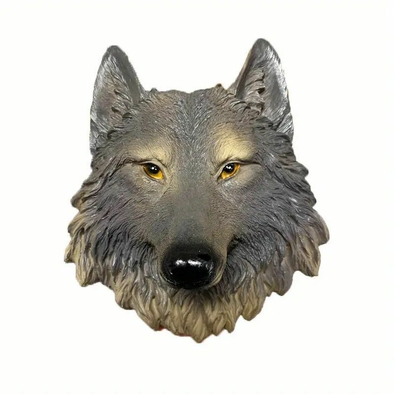 レプリカヘッドウォールマウント 狼 オオカミ インテリア 壁面インテリア フェイク 剥製 獣壁装飾 壁装飾 壁面装飾