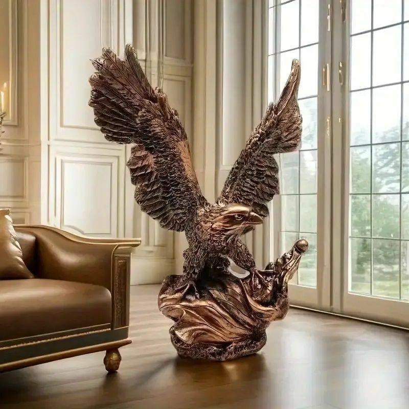 イーグル 装飾 彫刻 インテリア オブジェ 置物 玄関 オフィス 鷲 ワシ 鳥 美術品 芸術品